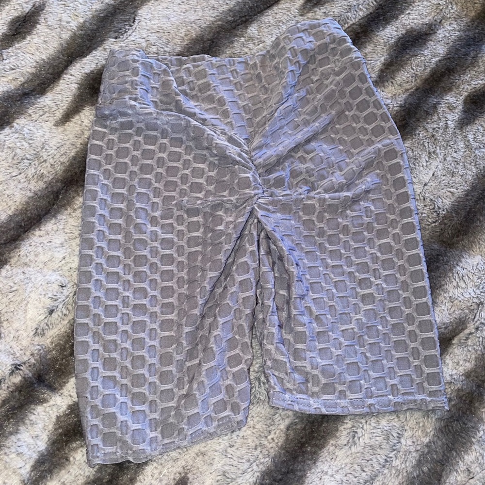 Gray Booty Scrunch Biker Shorts